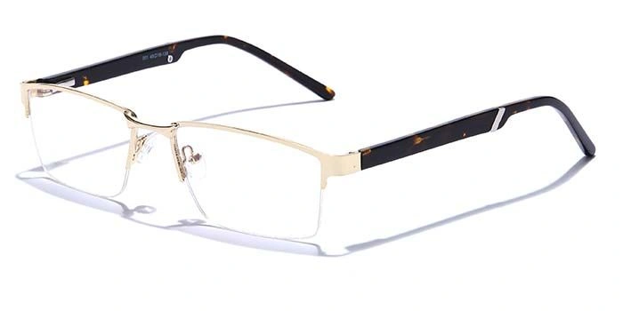 GRAVIATE by Coolwinks E25C6773 Glossy Gold Half Frame Rectangle Eyeglasses for Men and Women-GOLD-1