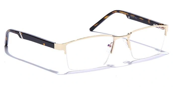 GRAVIATE by Coolwinks E25C6773 Glossy Gold Half Frame Rectangle Eyeglasses for Men and Women-GOLD-2