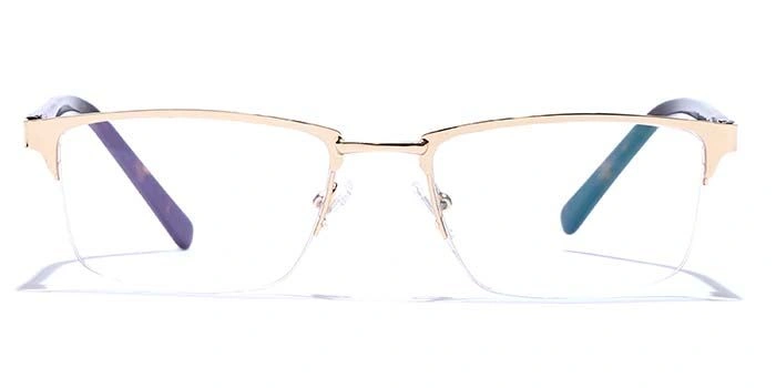 GRAVIATE by Coolwinks E25C6779 Glossy Gold Half Frame Rectangle Eyeglasses for Men and Women-