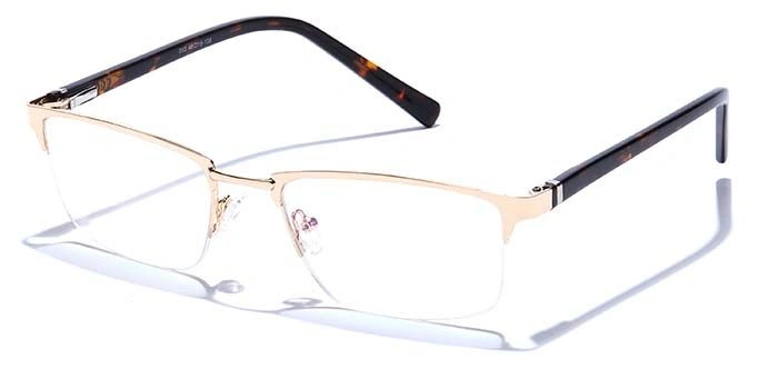 GRAVIATE by Coolwinks E25C6779 Glossy Gold Half Frame Rectangle Eyeglasses for Men and Women-GOLD-1