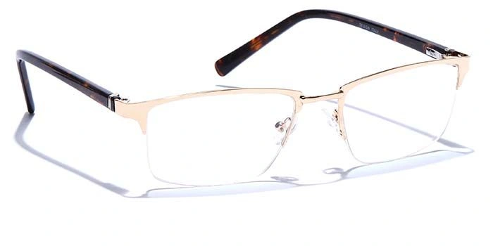 GRAVIATE by Coolwinks E25C6779 Glossy Gold Half Frame Rectangle Eyeglasses for Men and Women-GOLD-2