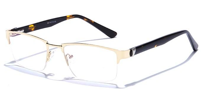 GRAVIATE by Coolwinks E25C6780 Glossy Gold Half Frame Rectangle Eyeglasses for Men and Women-GOLD-1