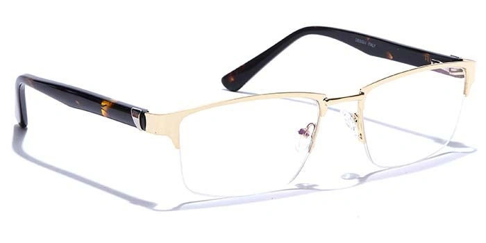 GRAVIATE by Coolwinks E25C6780 Glossy Gold Half Frame Rectangle Eyeglasses for Men and Women-GOLD-2