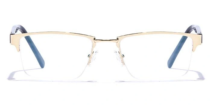 GRAVIATE by Coolwinks E25C6782 Glossy Gold Half Frame Rectangle Eyeglasses for Men and Women-