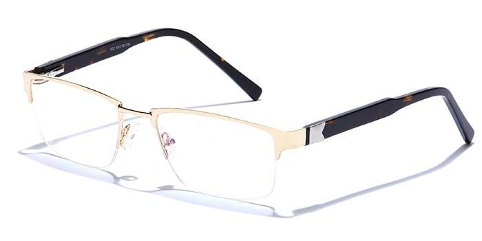 GRAVIATE by Coolwinks E25C6782 Glossy Gold Half Frame Rectangle Eyeglasses for Men and Women-GOLD-1