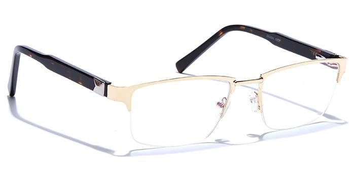 GRAVIATE by Coolwinks E25C6782 Glossy Gold Half Frame Rectangle Eyeglasses for Men and Women-GOLD-2