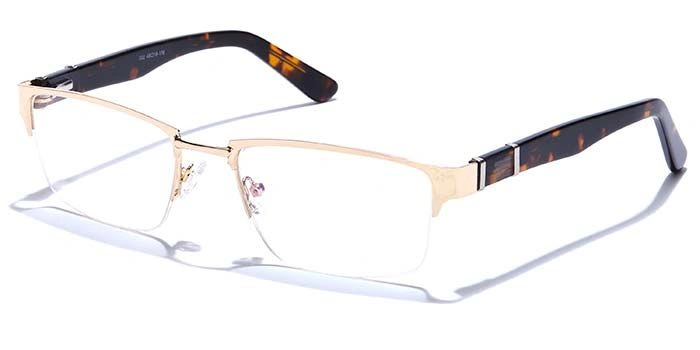 GRAVIATE by Coolwinks E25C6783 Glossy Gold Half Frame Rectangle Eyeglasses for Men and Women-GOLD-1