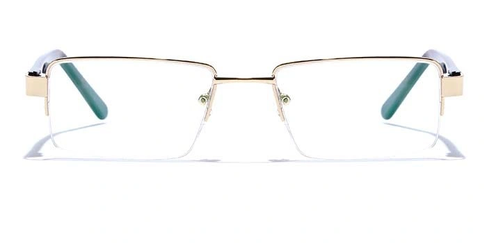 GRAVIATE by Coolwinks E25C6816 Glossy Gold Half Frame Rectangle Eyeglasses for Men and Women-