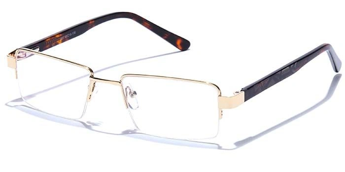 GRAVIATE by Coolwinks E25C6816 Glossy Gold Half Frame Rectangle Eyeglasses for Men and Women-GOLD-1