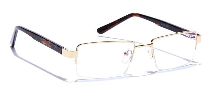 GRAVIATE by Coolwinks E25C6816 Glossy Gold Half Frame Rectangle Eyeglasses for Men and Women-GOLD-2