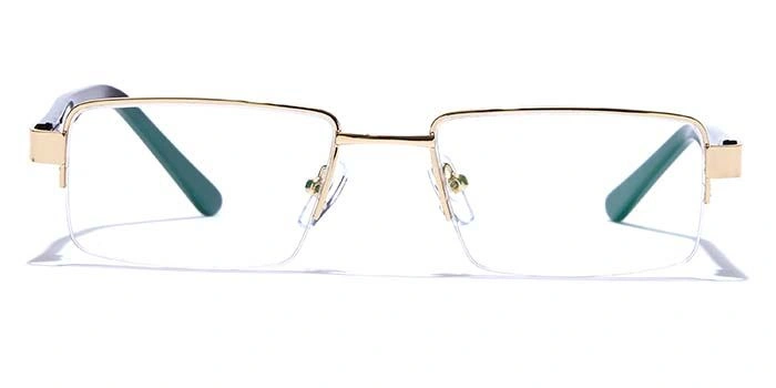 GRAVIATE by Coolwinks E25C6819 Glossy Gold Half Frame Rectangle Eyeglasses for Men and Women-