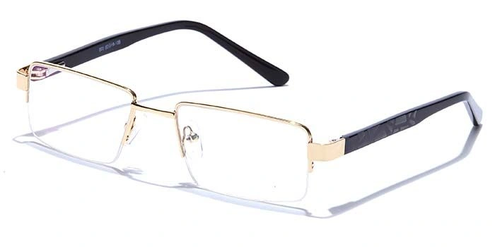 GRAVIATE by Coolwinks E25C6819 Glossy Gold Half Frame Rectangle Eyeglasses for Men and Women-GOLD-1