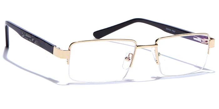 GRAVIATE by Coolwinks E25C6819 Glossy Gold Half Frame Rectangle Eyeglasses for Men and Women-GOLD-2