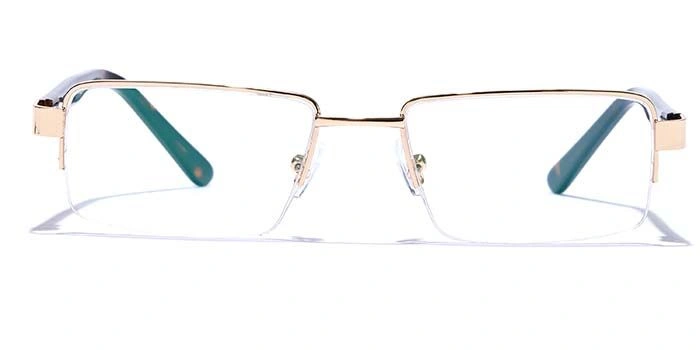 GRAVIATE by Coolwinks E25C6821 Glossy Gold Half Frame Rectangle Eyeglasses for Men and Women-