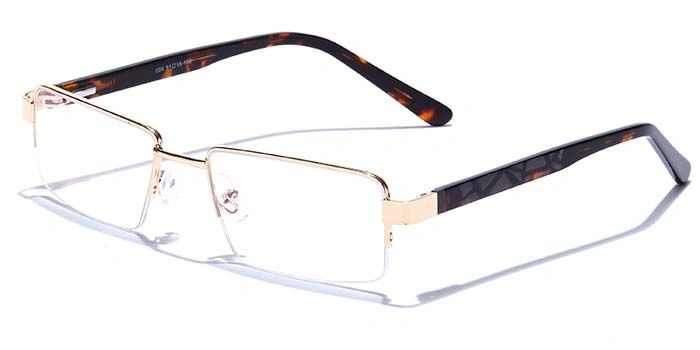 GRAVIATE by Coolwinks E25C6821 Glossy Gold Half Frame Rectangle Eyeglasses for Men and Women-GOLD-1