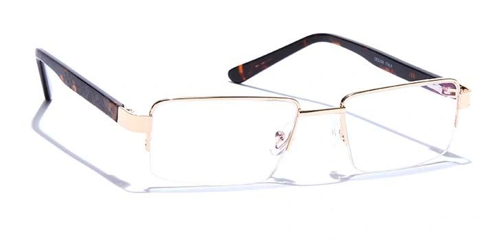 GRAVIATE by Coolwinks E25C6821 Glossy Gold Half Frame Rectangle Eyeglasses for Men and Women-GOLD-2