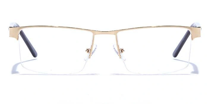 GRAVIATE by Coolwinks E25C6871 Glossy Gold Half Frame Rectangle Eyeglasses for Men and Women-