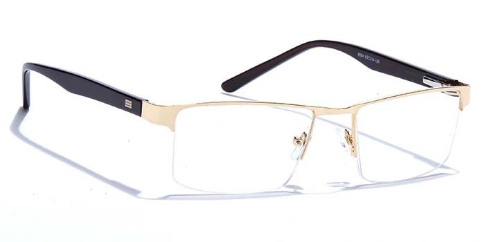 GRAVIATE by Coolwinks E25C6871 Glossy Gold Half Frame Rectangle Eyeglasses for Men and Women-GOLD-2