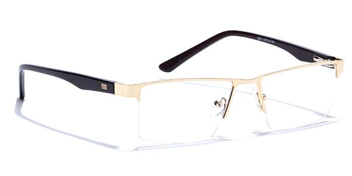 GRAVIATE by Coolwinks E25C6885 Glossy Gold Half Frame Rectangle Eyeglasses for Men and Women-GOLD-2