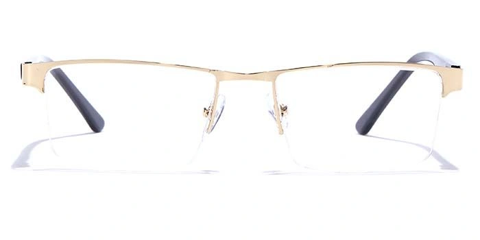 GRAVIATE by Coolwinks E25C6891 Glossy Gold Half Frame Rectangle Eyeglasses for Men and Women-