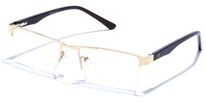 GRAVIATE by Coolwinks E25C6891 Glossy Gold Half Frame Rectangle Eyeglasses for Men and Women-GOLD-1