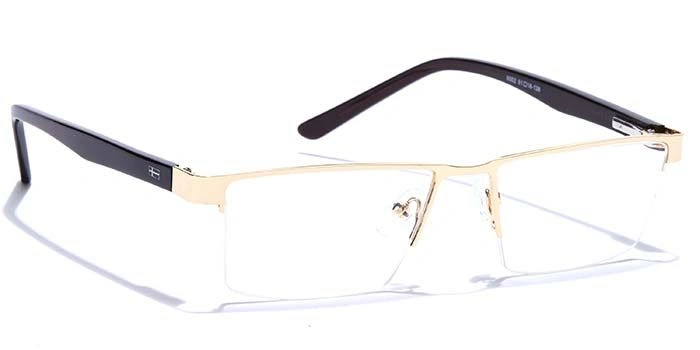 GRAVIATE by Coolwinks E25C6897 Glossy Gold Half Frame Rectangle Eyeglasses for Men and Women-GOLD-2