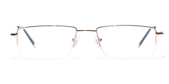 GRAVIATE by Coolwinks E25C7024 Glossy Gold Half Frame Rectangle Eyeglasses for Men and Women-