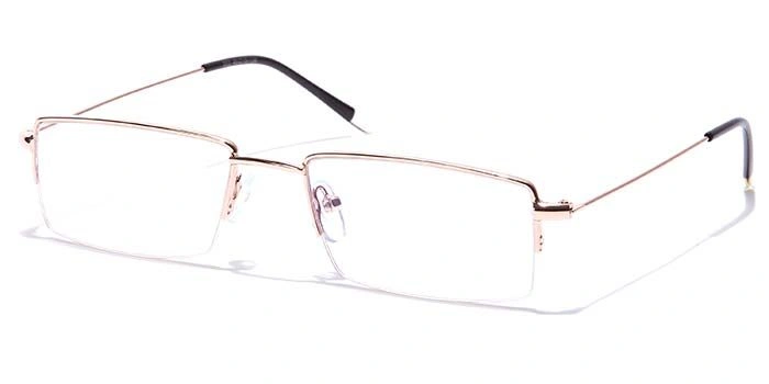 GRAVIATE by Coolwinks E25C7024 Glossy Gold Half Frame Rectangle Eyeglasses for Men and Women-GOLD-1