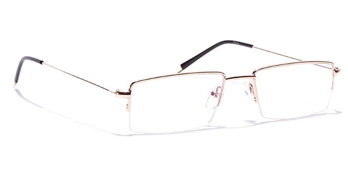 GRAVIATE by Coolwinks E25C7024 Glossy Gold Half Frame Rectangle Eyeglasses for Men and Women-GOLD-2