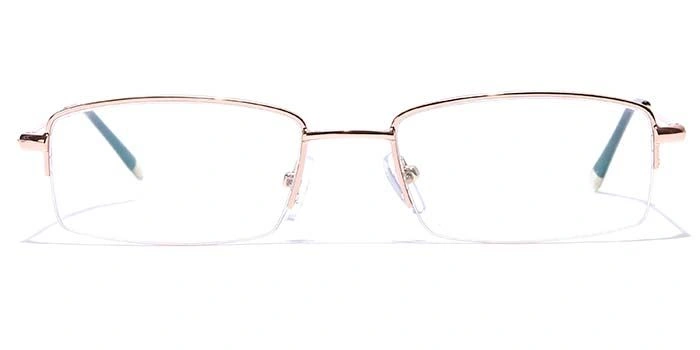 GRAVIATE by Coolwinks E25C7030 Glossy Gold Half Frame Rectangle Eyeglasses for Men and Women-