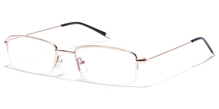 GRAVIATE by Coolwinks E25C7030 Glossy Gold Half Frame Rectangle Eyeglasses for Men and Women-GOLD-1