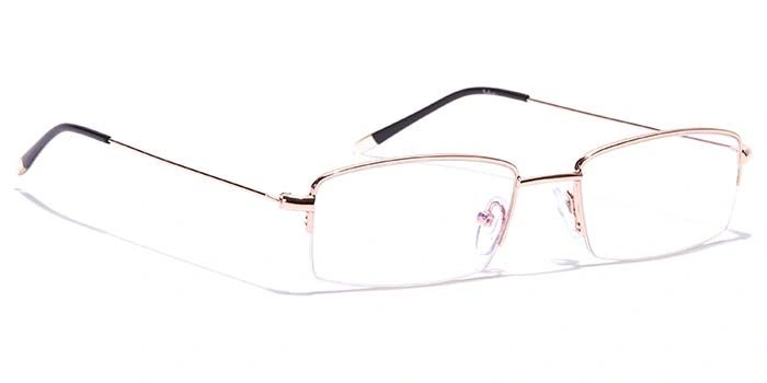 GRAVIATE by Coolwinks E25C7030 Glossy Gold Half Frame Rectangle Eyeglasses for Men and Women-GOLD-2