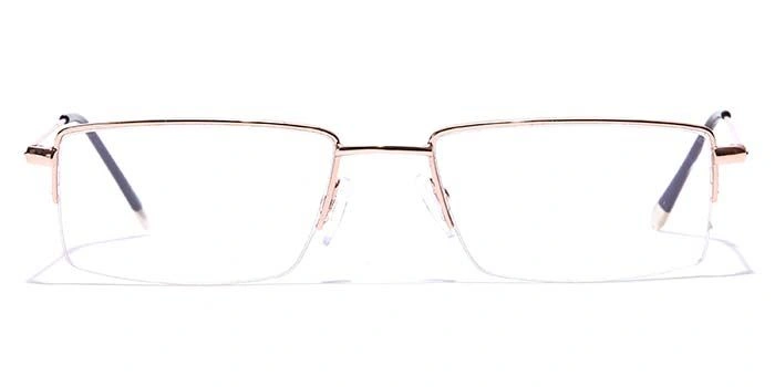 GRAVIATE by Coolwinks E25C7036 Glossy Gold Half Frame Rectangle Eyeglasses for Men and Women-