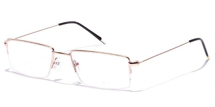 GRAVIATE by Coolwinks E25C7036 Glossy Gold Half Frame Rectangle Eyeglasses for Men and Women-GOLD-1