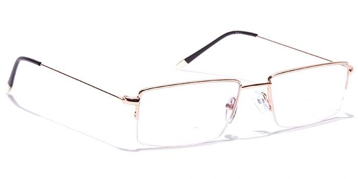 GRAVIATE by Coolwinks E25C7036 Glossy Gold Half Frame Rectangle Eyeglasses for Men and Women-GOLD-2