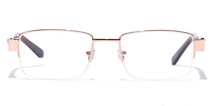 GRAVIATE by Coolwinks E25C7049 Glossy Gold Half Frame Rectangle Eyeglasses for Men and Women-