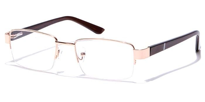 GRAVIATE by Coolwinks E25C7049 Glossy Gold Half Frame Rectangle Eyeglasses for Men and Women-GOLD-1