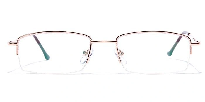 GRAVIATE by Coolwinks E25C7057 Glossy Gold Half Frame Rectangle Eyeglasses for Men and Women-