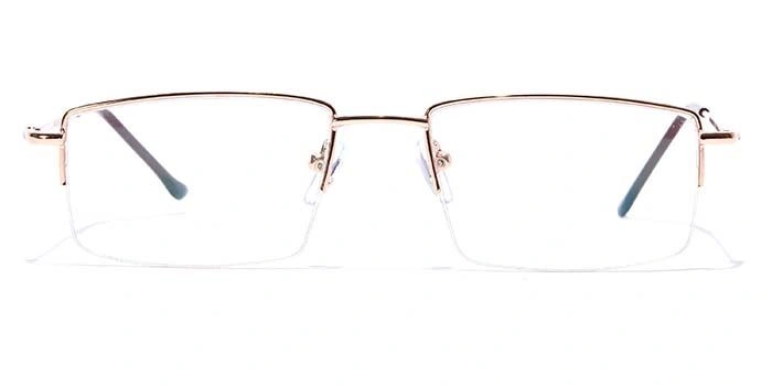 GRAVIATE by Coolwinks E25C7058 Glossy Gold Half Frame Rectangle Eyeglasses for Men and Women-