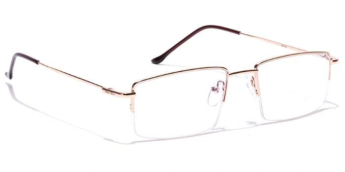 GRAVIATE by Coolwinks E25C7058 Glossy Gold Half Frame Rectangle Eyeglasses for Men and Women-GOLD-2