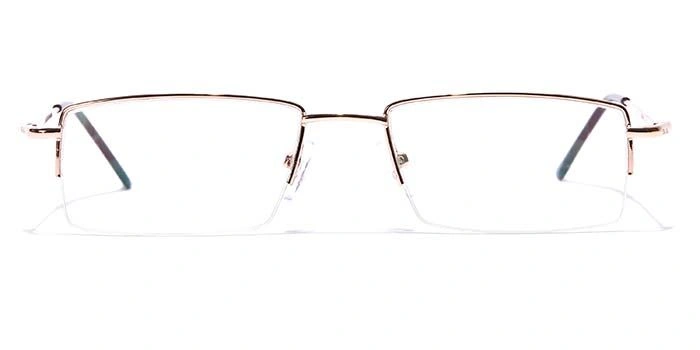 GRAVIATE by Coolwinks E25C7059 Glossy Gold Half Frame Rectangle Eyeglasses for Men and Women-