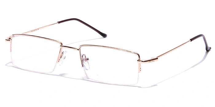 GRAVIATE by Coolwinks E25C7059 Glossy Gold Half Frame Rectangle Eyeglasses for Men and Women-GOLD-1