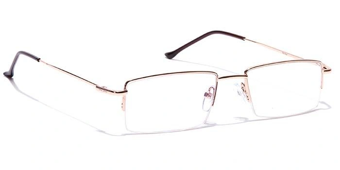 GRAVIATE by Coolwinks E25C7059 Glossy Gold Half Frame Rectangle Eyeglasses for Men and Women-GOLD-2