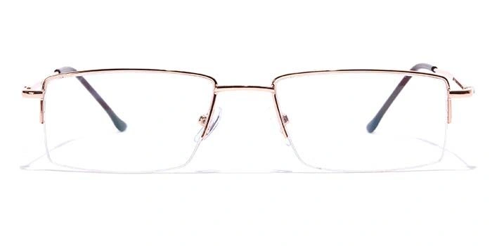 GRAVIATE by Coolwinks E25C7060 Glossy Gold Half Frame Rectangle Eyeglasses for Men and Women-