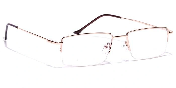 GRAVIATE by Coolwinks E25C7060 Glossy Gold Half Frame Rectangle Eyeglasses for Men and Women-GOLD-2