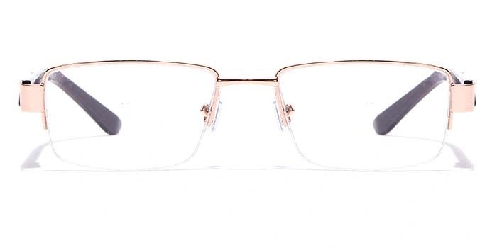 GRAVIATE by Coolwinks E25C7101 Glossy Gold Half Frame Rectangle Eyeglasses for Men and Women-