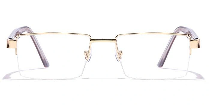 GRAVIATE by Coolwinks E25C7159 Glossy Gold Half Frame Rectangle Eyeglasses for Men and Women-