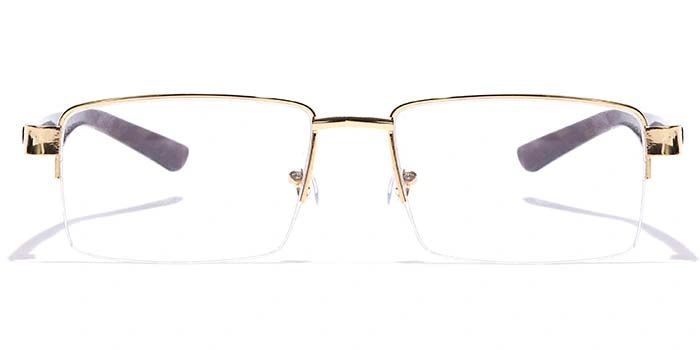 GRAVIATE by Coolwinks E25C7167 Glossy Gold Half Frame Rectangle Eyeglasses for Men and Women-