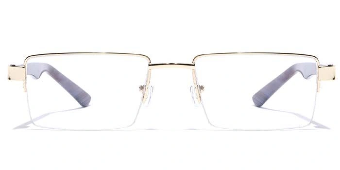 GRAVIATE by Coolwinks E25C7169 Glossy Gold Half Frame Rectangle Eyeglasses for Men and Women-