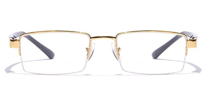 GRAVIATE by Coolwinks E25C7173 Glossy Gold Half Frame Rectangle Eyeglasses for Men and Women-